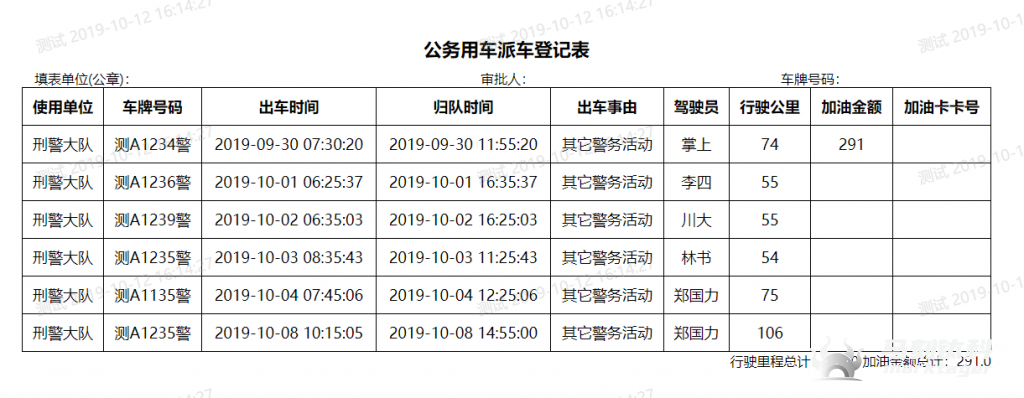 费用报销表